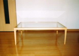 カウンター・デスク・テーブル シンプルなガラスのローテーブル